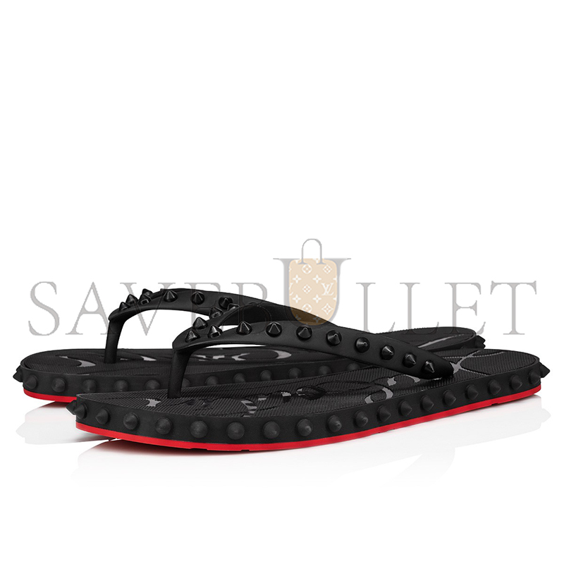 CHRISTIAN LOUBOUTIN SUPER LOUBI FLIPFLIP FLOPS RUBBER BLACK WOMEN 1230961BK01 CHRISTIAN LOUBOUTIN SUPER LOUBI FLIPFLIP FLOPS RUBBER BLACK WOMEN 1230961BK01